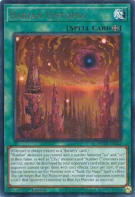 Barian Untopia [MAZE-EN022] Rare | Jomio and Rueliete's Cards and Comics