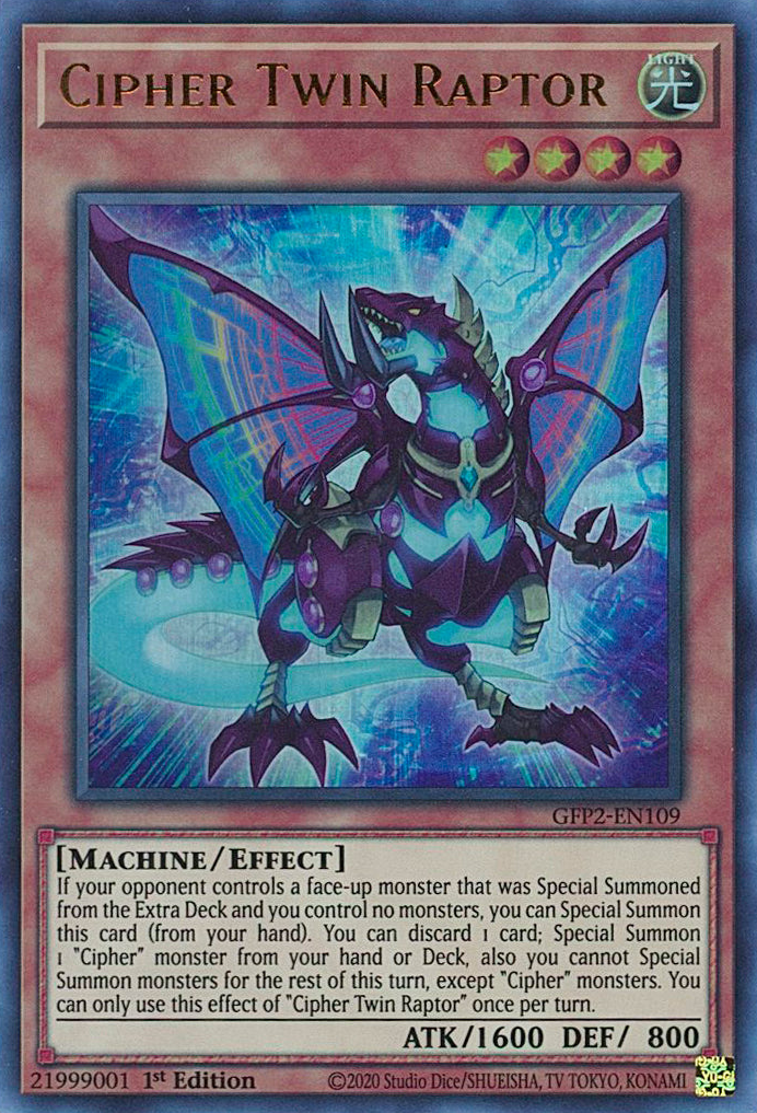 Cipher Twin Raptor [GFP2-EN109] Ultra Rare | Jomio and Rueliete's Cards and Comics