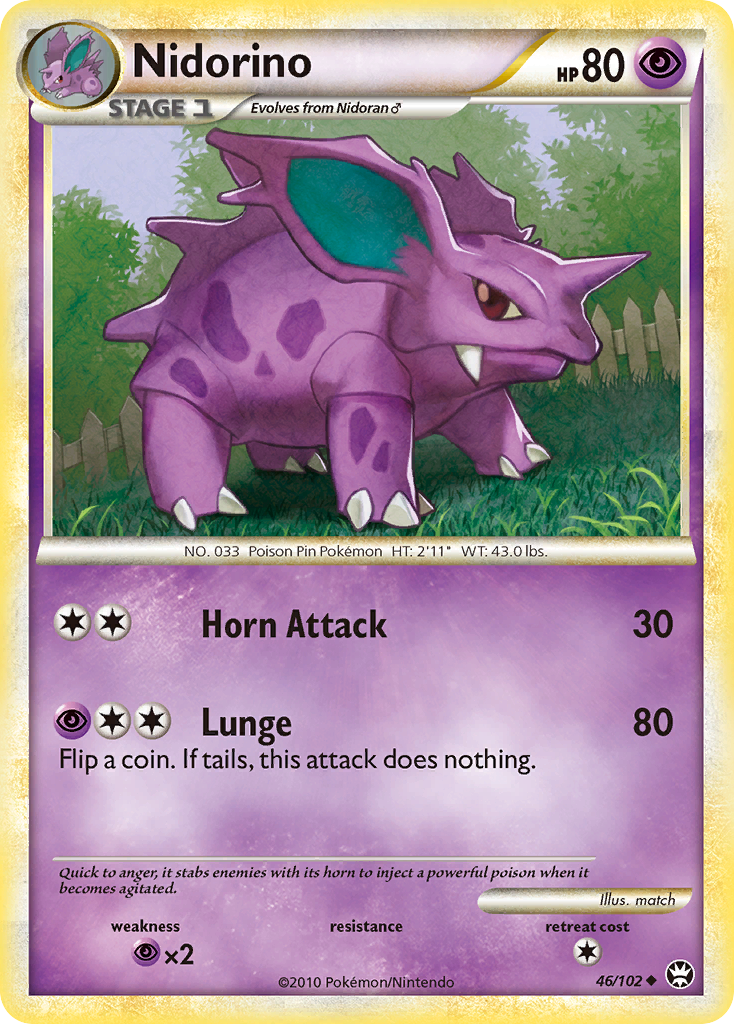 Nidorino (46/102) [HeartGold & SoulSilver: Triumphant] | Jomio and Rueliete's Cards and Comics