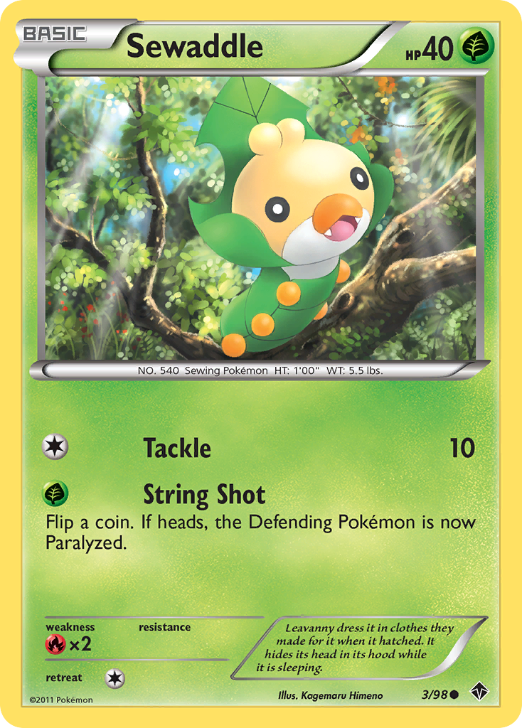 Sewaddle (3/98) [Black & White: Emerging Powers] | Jomio and Rueliete's Cards and Comics