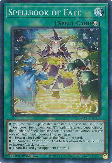 Spellbook of Fate [MAZE-EN059] Super Rare | Jomio and Rueliete's Cards and Comics