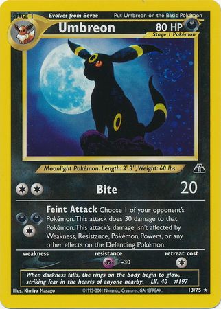Umbreon (13/75) [Neo Discovery Unlimited] | Jomio and Rueliete's Cards and Comics