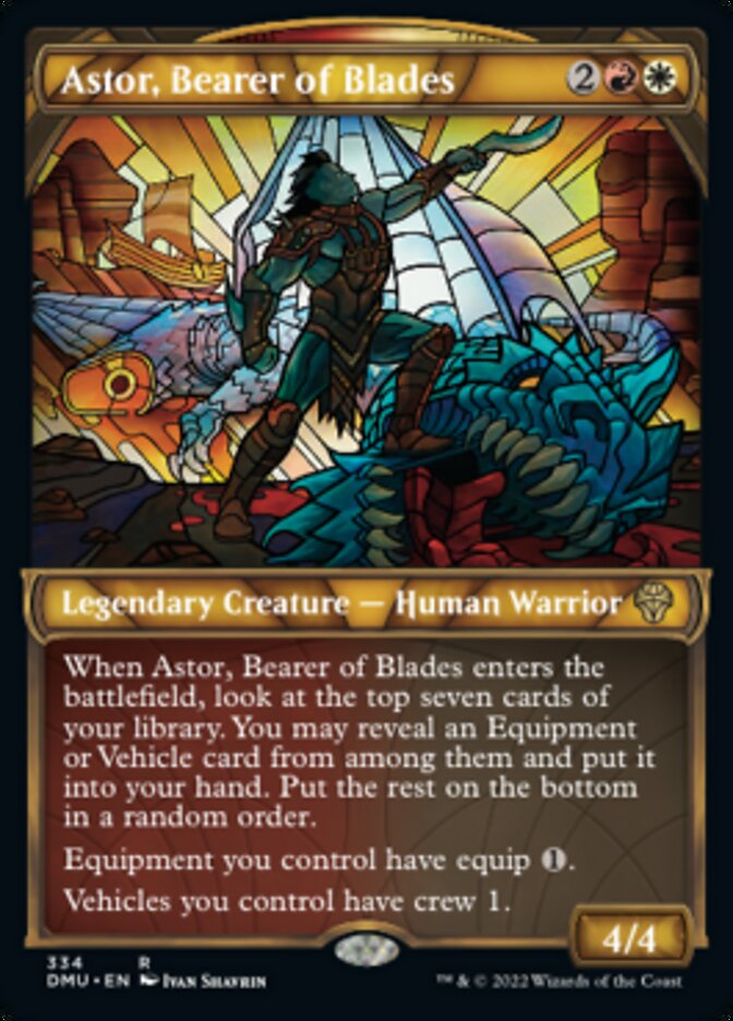 Astor, Bearer of Blades (Showcase Textured) [Dominaria United] | Jomio and Rueliete's Cards and Comics