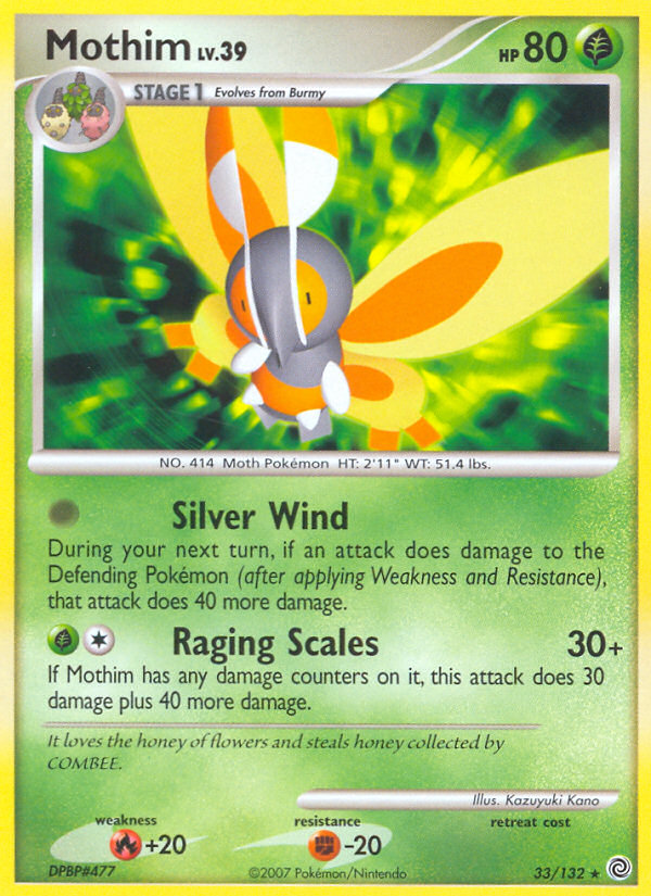 Mothim (33/132) [Diamond & Pearl: Secret Wonders] | Jomio and Rueliete's Cards and Comics