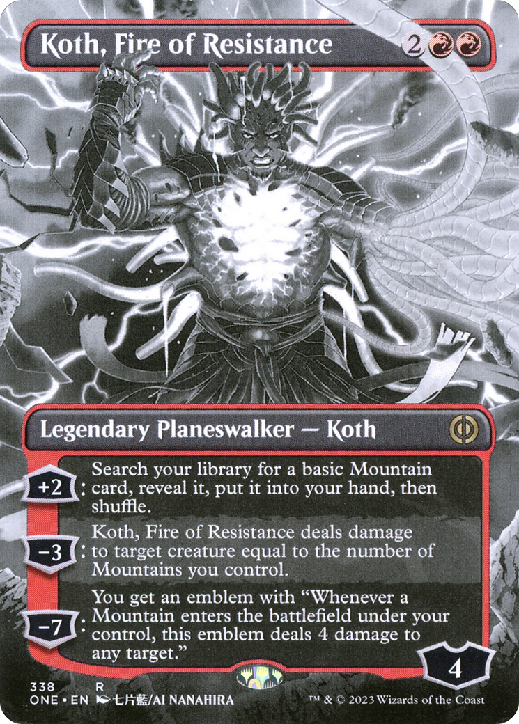 Koth, Fire of Resistance (Borderless Manga) [Phyrexia: All Will Be One] | Jomio and Rueliete's Cards and Comics