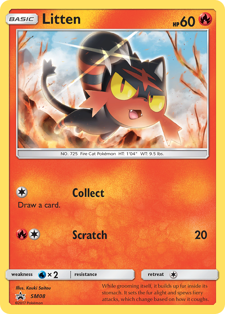 Litten (SM08) [Sun & Moon: Black Star Promos] | Jomio and Rueliete's Cards and Comics