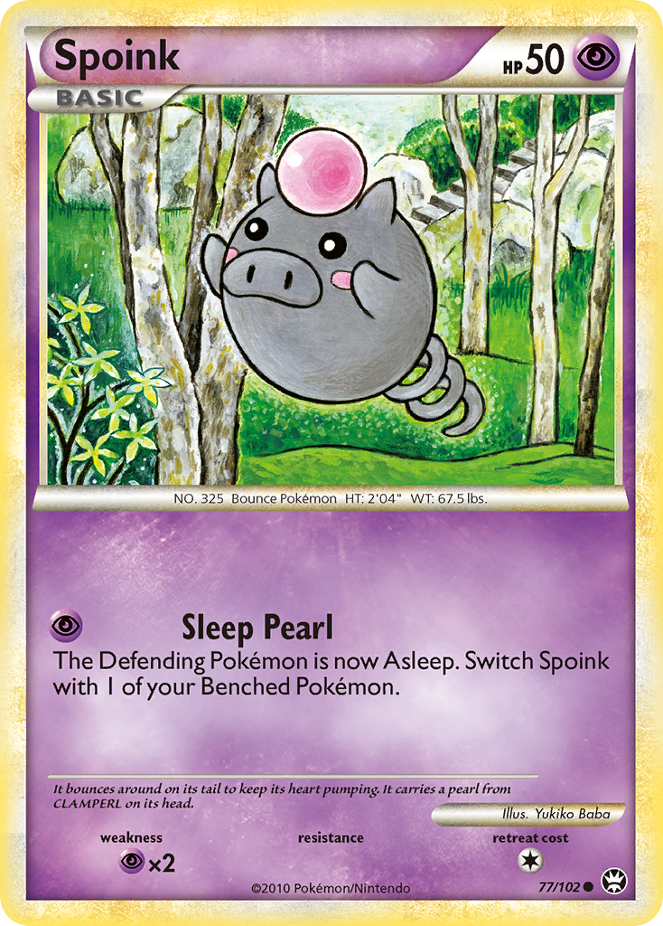 Spoink (77/102) [HeartGold & SoulSilver: Triumphant] | Jomio and Rueliete's Cards and Comics