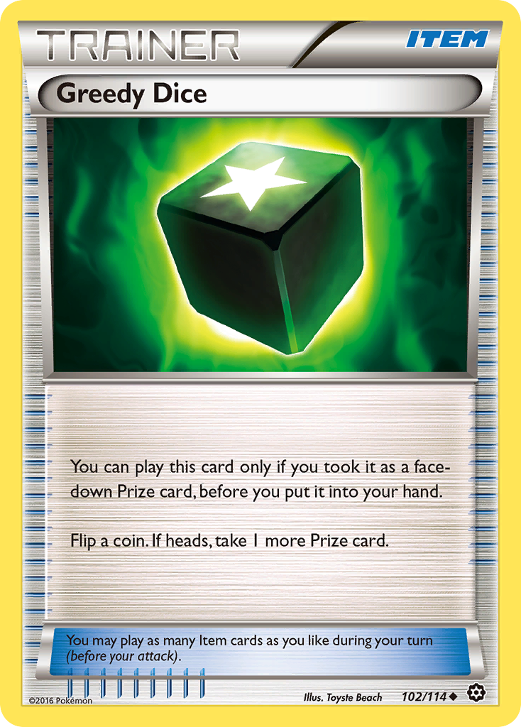 Greedy Dice (102/114) [XY: Steam Siege] | Jomio and Rueliete's Cards and Comics