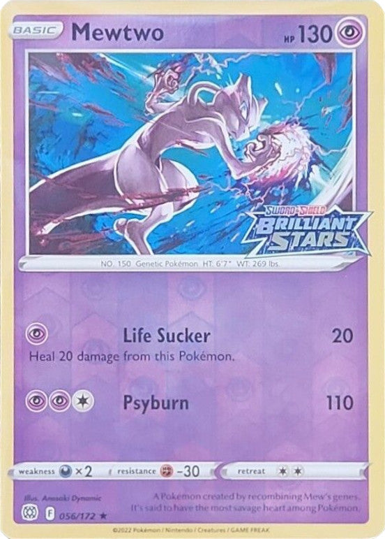 Mewtwo (056/172) (Brilliant Stars Stamped) [Sword & Shield: Brilliant Stars] | Jomio and Rueliete's Cards and Comics