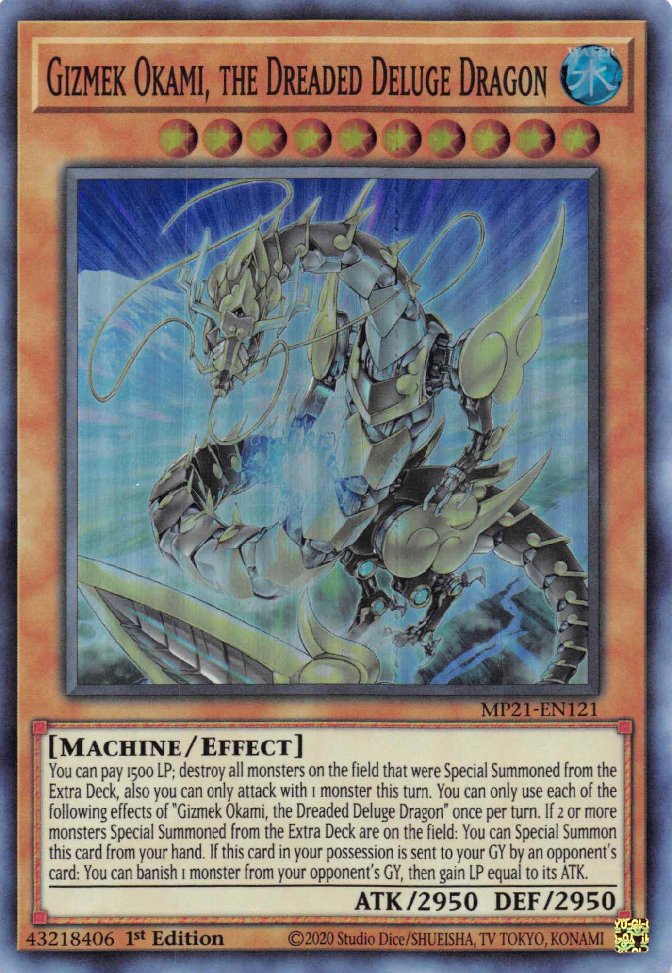 Gizmek Okami, the Dreaded Deluge Dragon [MP21-EN121] Super Rare | Jomio and Rueliete's Cards and Comics