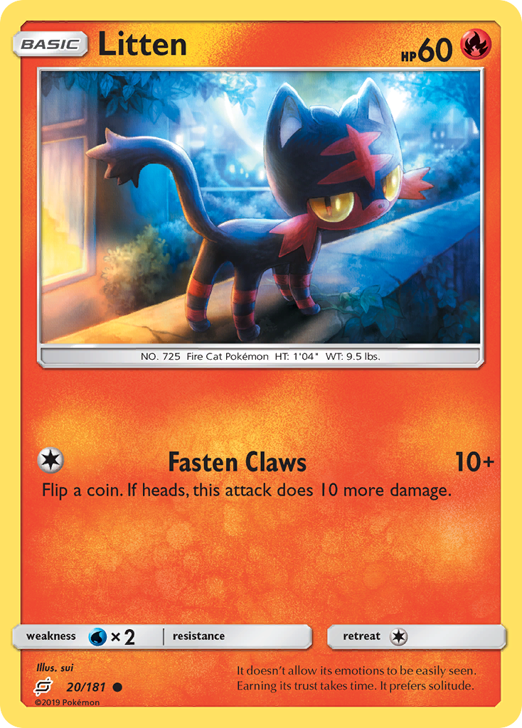 Litten (20/181) [Sun & Moon: Team Up] | Jomio and Rueliete's Cards and Comics