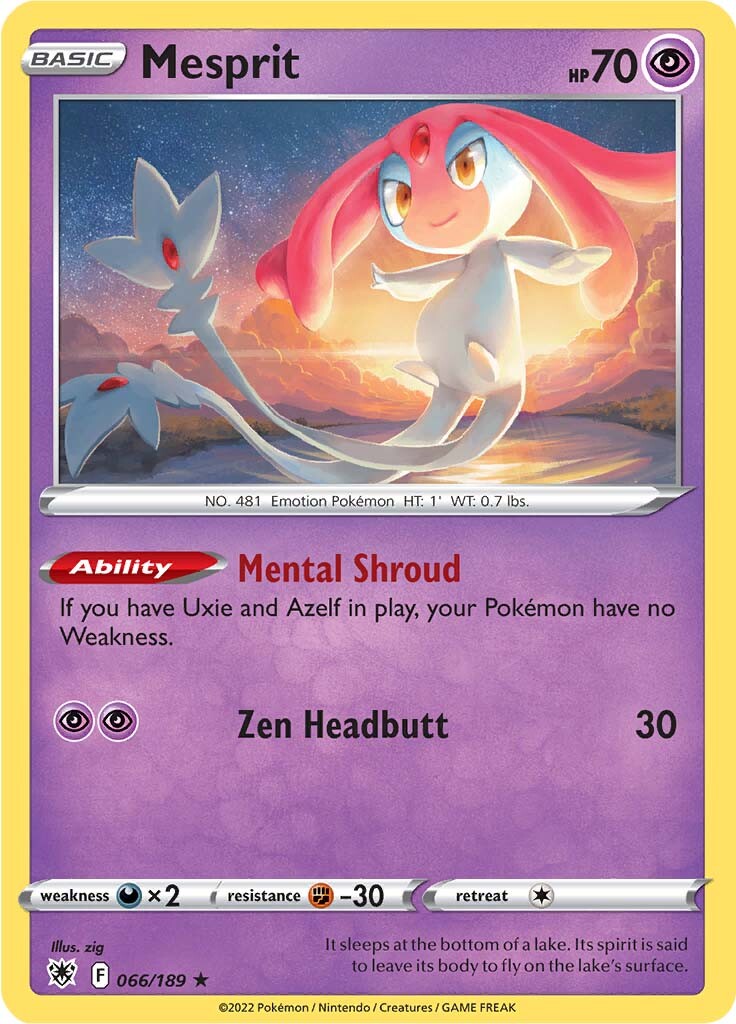 Mesprit (066/189) [Sword & Shield: Astral Radiance] | Jomio and Rueliete's Cards and Comics