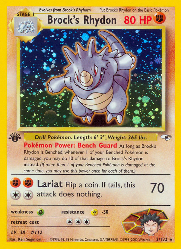 Brock's Rhydon (2/132) [Gym Heroes 1st Edition] | Jomio and Rueliete's Cards and Comics