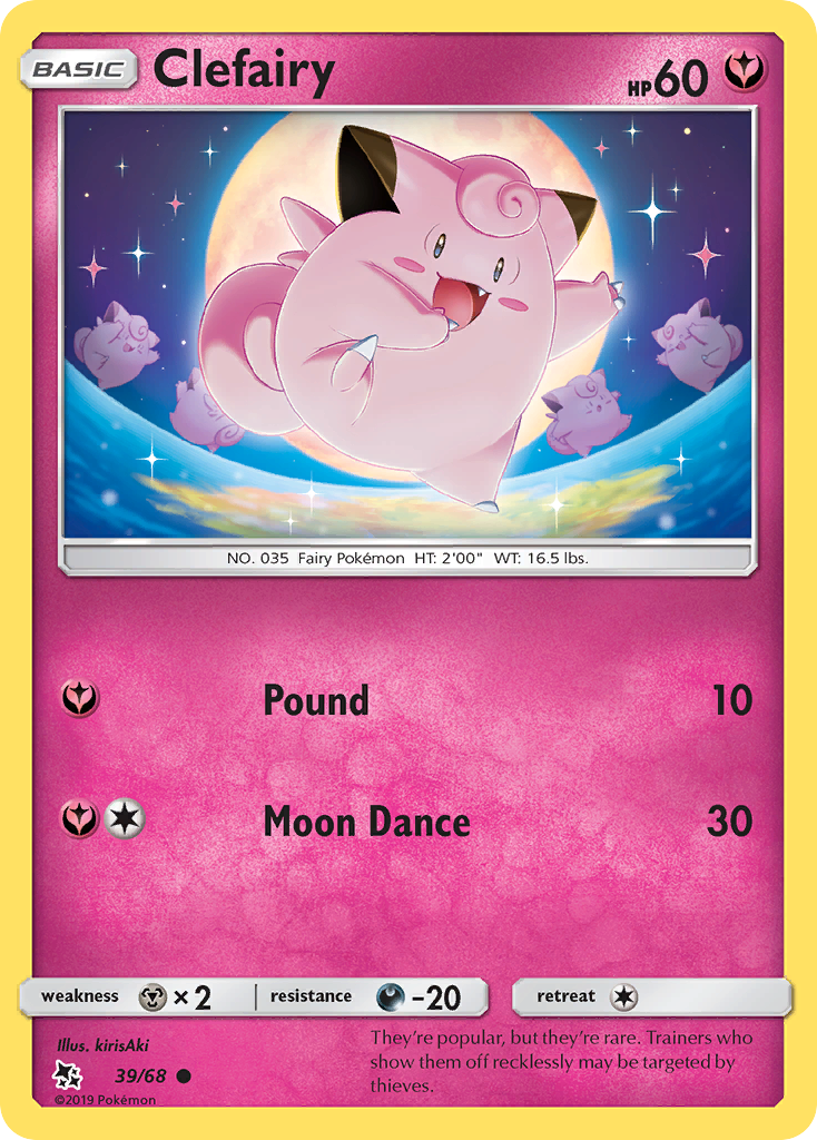 Clefairy (39/68) [Sun & Moon: Hidden Fates] | Jomio and Rueliete's Cards and Comics