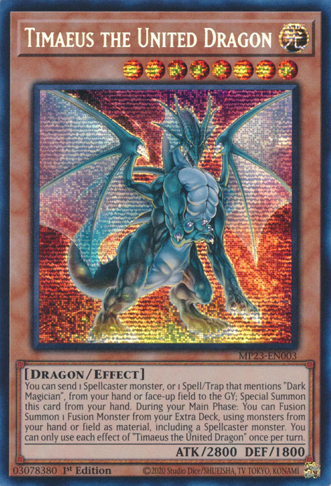 Timaeus the United Dragon [MP23-EN003] Prismatic Secret Rare | Jomio and Rueliete's Cards and Comics