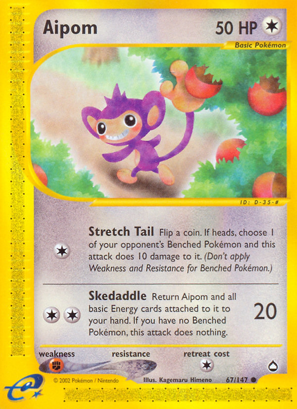 Aipom (67/147) [Aquapolis] | Jomio and Rueliete's Cards and Comics