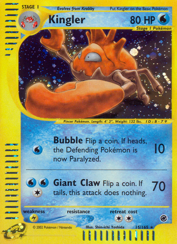 Kingler (15/165) [Expedition: Base Set] | Jomio and Rueliete's Cards and Comics