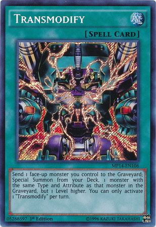 Transmodify [MP14-EN106] Secret Rare | Jomio and Rueliete's Cards and Comics