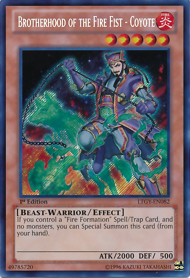 Brotherhood of the Fire Fist - Coyote [LTGY-EN082] Secret Rare | Jomio and Rueliete's Cards and Comics