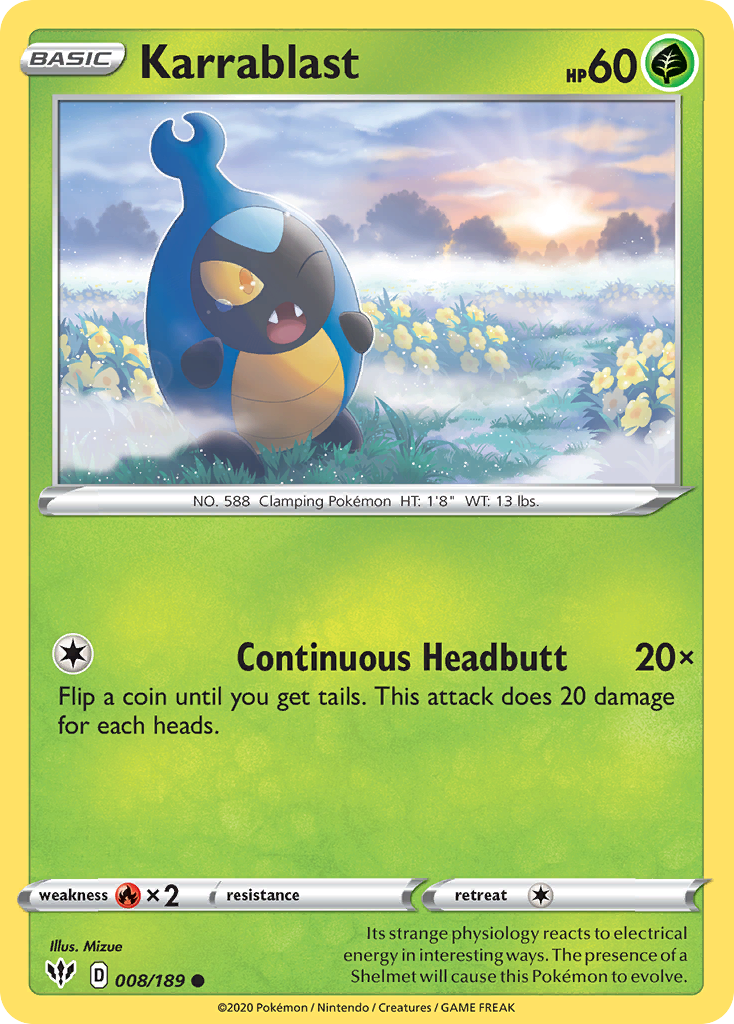 Karrablast (008/189) [Sword & Shield: Darkness Ablaze] | Jomio and Rueliete's Cards and Comics