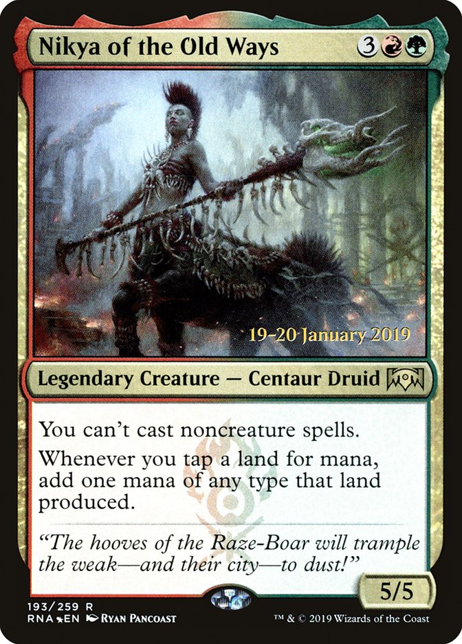 Nikya of the Old Ways [Ravnica Allegiance Prerelease Promos] | Jomio and Rueliete's Cards and Comics