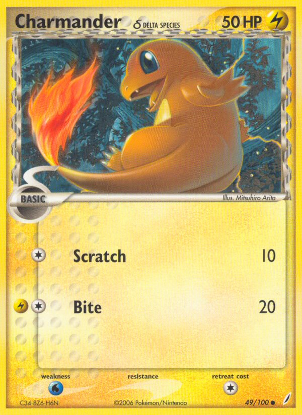 Charmander (49/100) (Delta Species) [EX: Crystal Guardians] | Jomio and Rueliete's Cards and Comics