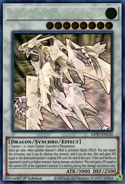 Crystal Wing Synchro Dragon [GFTP-EN130] Ghost Rare | Jomio and Rueliete's Cards and Comics