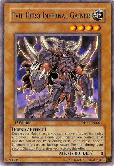 Evil Hero Infernal Gainer [DP06-EN007] Common | Jomio and Rueliete's Cards and Comics