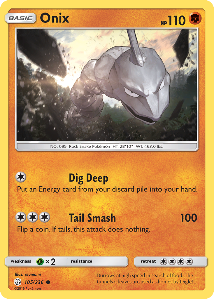 Onix (105/236) [Sun & Moon: Cosmic Eclipse] | Jomio and Rueliete's Cards and Comics