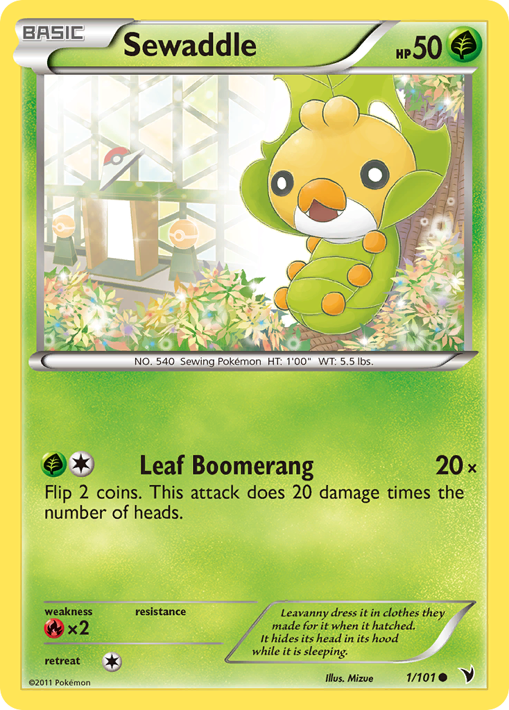 Sewaddle (1/101) [Black & White: Noble Victories] | Jomio and Rueliete's Cards and Comics