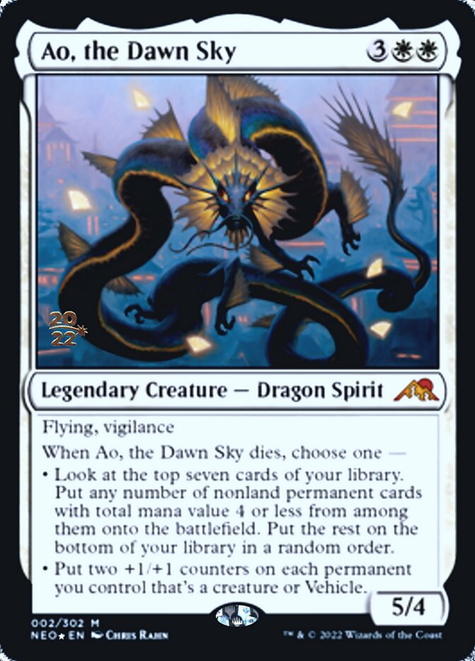 Ao, the Dawn Sky [Kamigawa: Neon Dynasty Prerelease Promos] | Jomio and Rueliete's Cards and Comics