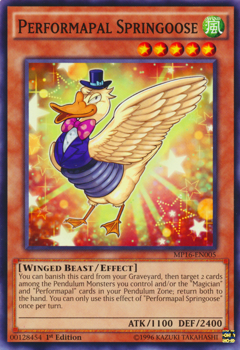 Performapal Springoose [MP16-EN005] Common | Jomio and Rueliete's Cards and Comics