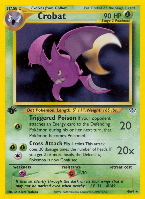 Crobat (4/64) [Neo Revelation 1st Edition] | Jomio and Rueliete's Cards and Comics