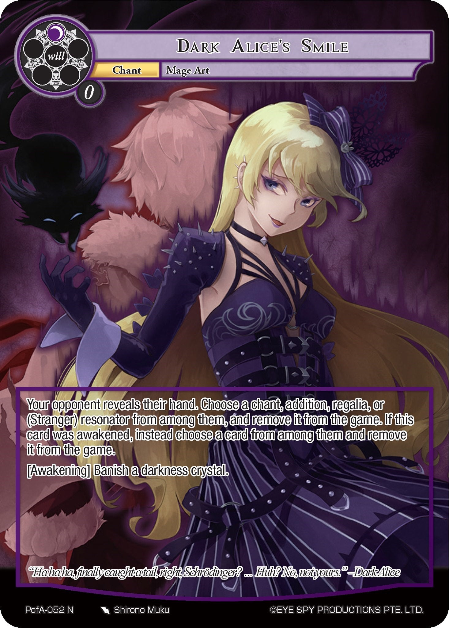 Dark Alice's Smile (Full Art) (PofA-052) [Alice Origin IV: Prologue of Attoractia] | Jomio and Rueliete's Cards and Comics