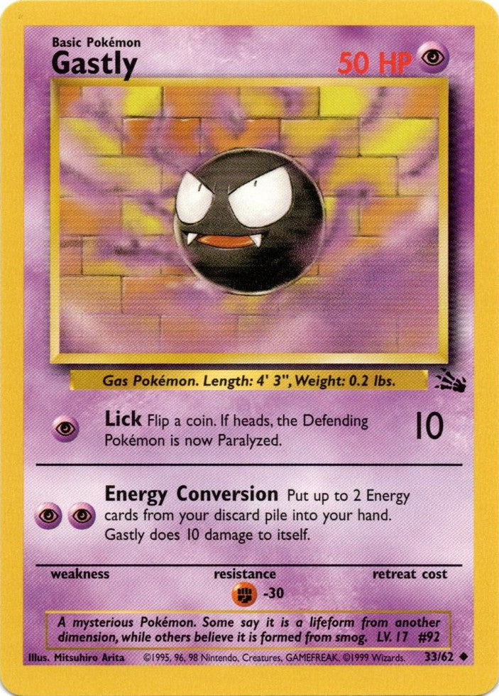 Gastly (33/62) [Fossil Unlimited] | Jomio and Rueliete's Cards and Comics