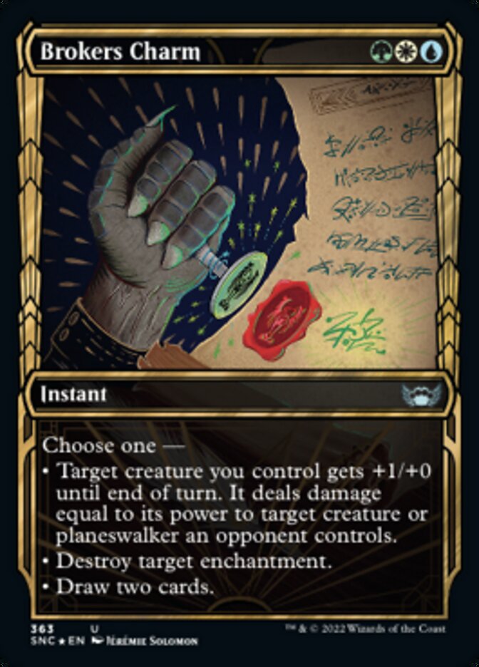 Brokers Charm (Showcase Golden Age Gilded Foil) [Streets of New Capenna] | Jomio and Rueliete's Cards and Comics