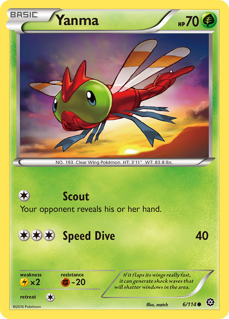 Yanma (6/114) [XY: Steam Siege] | Jomio and Rueliete's Cards and Comics