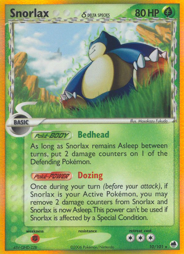 Snorlax (10/101) (Delta Species) [EX: Dragon Frontiers] | Jomio and Rueliete's Cards and Comics