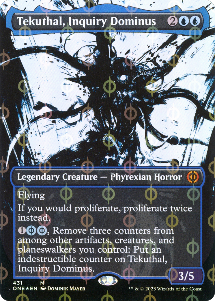 Tekuthal, Inquiry Dominus (Borderless Ichor Step-and-Compleat Foil) [Phyrexia: All Will Be One] | Jomio and Rueliete's Cards and Comics