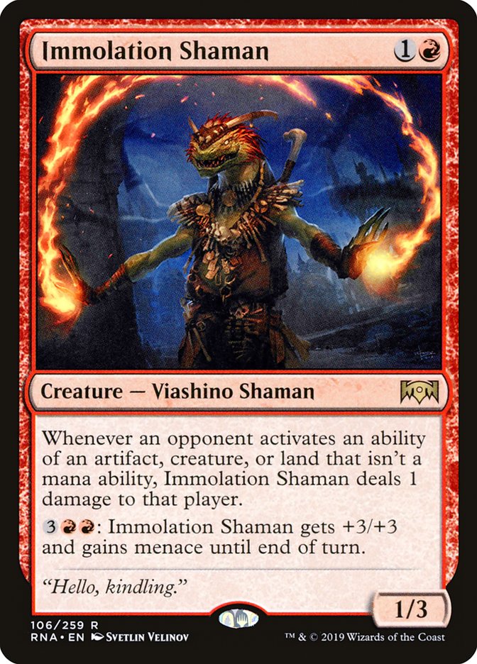 Immolation Shaman [Ravnica Allegiance] | Jomio and Rueliete's Cards and Comics