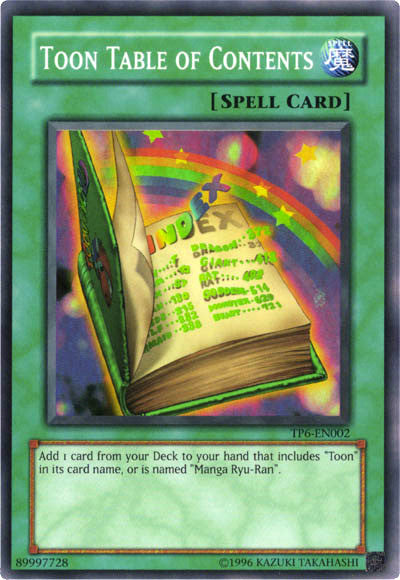 Toon Table of Contents [TP6-EN002] Super Rare | Jomio and Rueliete's Cards and Comics