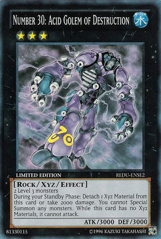 Number 30: Acid Golem of Destruction [REDU-ENSE2] Super Rare | Jomio and Rueliete's Cards and Comics