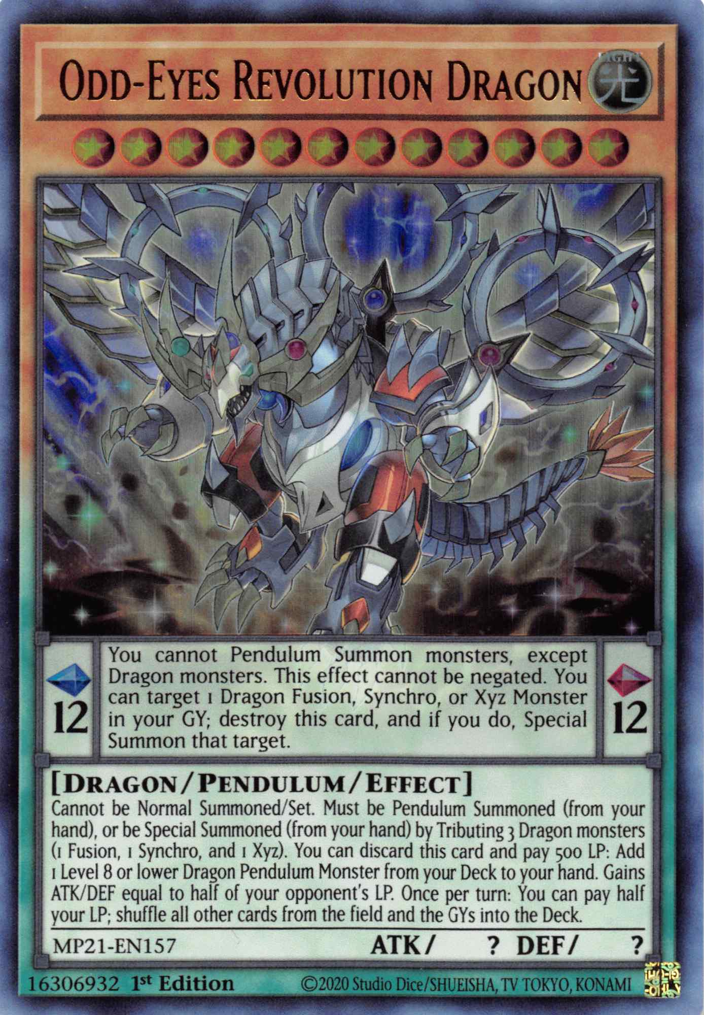 Odd-Eyes Revolution Dragon [MP21-EN157] Ultra Rare | Jomio and Rueliete's Cards and Comics