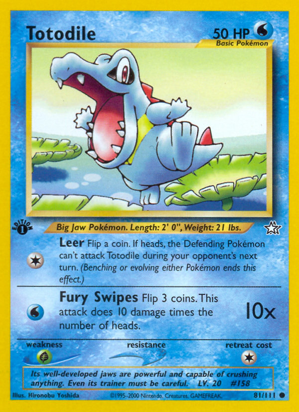 Totodile (81/111) [Neo Genesis 1st Edition] | Jomio and Rueliete's Cards and Comics