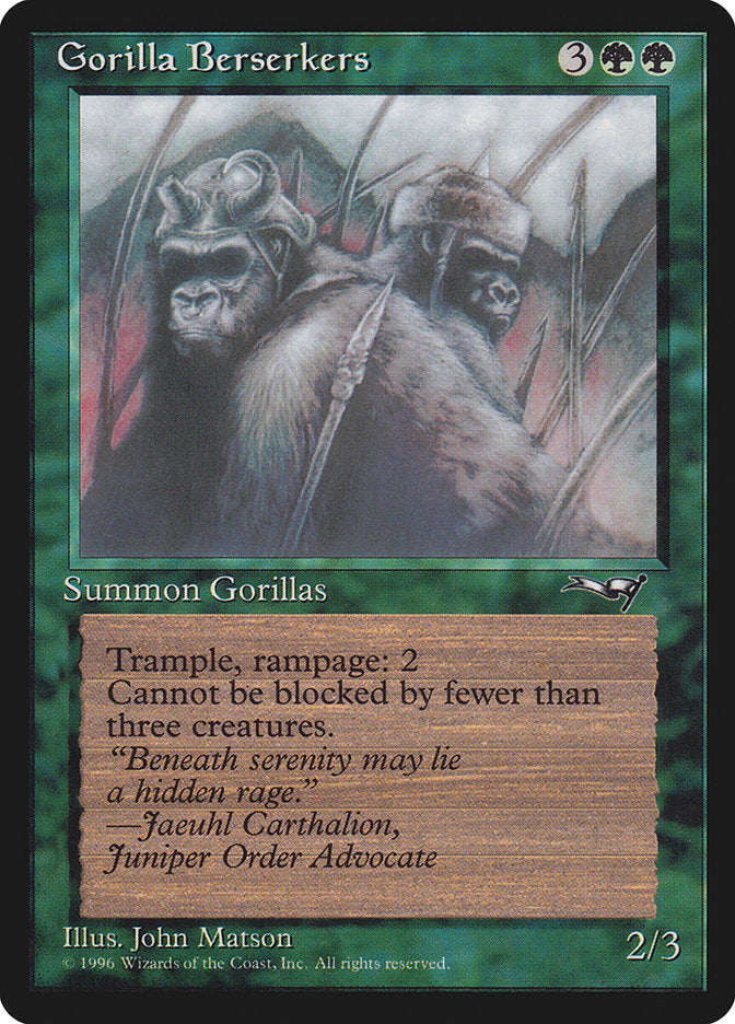 Gorilla Berserkers (Mouths Closed) [Alliances] | Jomio and Rueliete's Cards and Comics