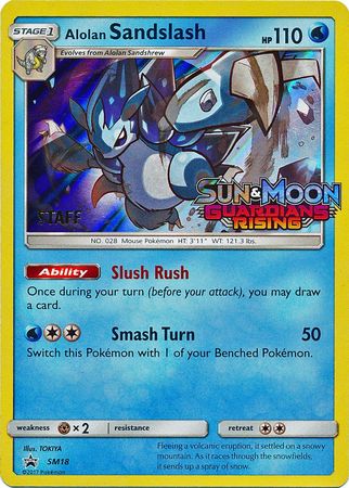 Alolan Sandslash (SM18) (Staff Prerelease Promo) [Sun & Moon: Black Star Promos] | Jomio and Rueliete's Cards and Comics