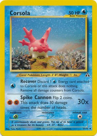 Corsola (37/75) [Neo Discovery Unlimited] | Jomio and Rueliete's Cards and Comics