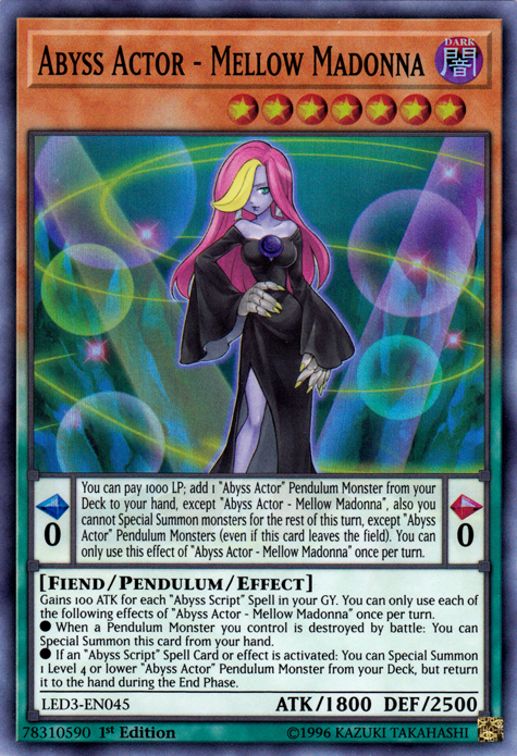 Abyss Actor - Mellow Madonna [LED3-EN045] Super Rare | Jomio and Rueliete's Cards and Comics