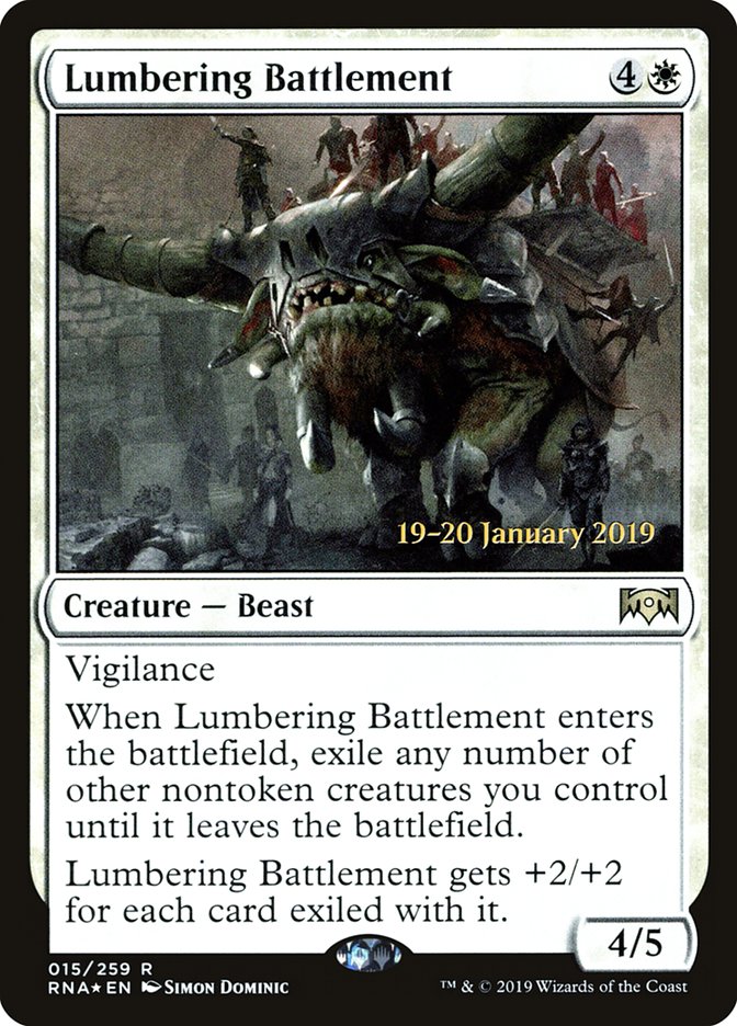 Lumbering Battlement [Ravnica Allegiance Prerelease Promos] | Jomio and Rueliete's Cards and Comics