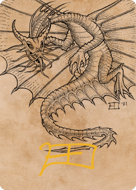 Ancient Gold Dragon Art Card (44) (Gold-Stamped Signature) [Commander Legends: Battle for Baldur's Gate Art Series] | Jomio and Rueliete's Cards and Comics